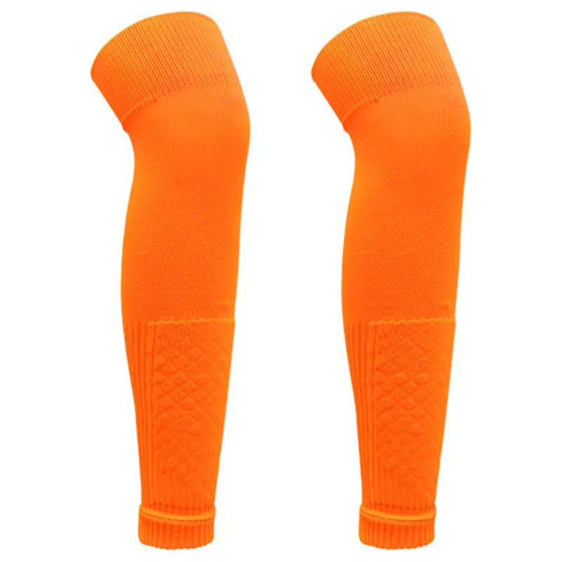 Pair of vibrant orange Football Leg Sleeves Socks