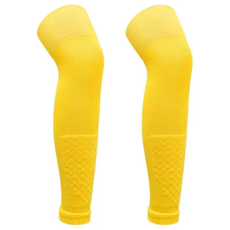 Pair of vibrant yellow Football Leg Sleeves Socks