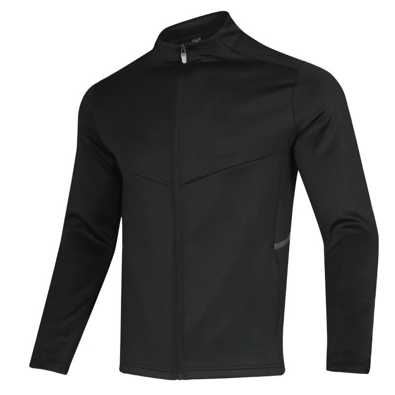 Side View of The Black FA Full Zip Mid Layer top