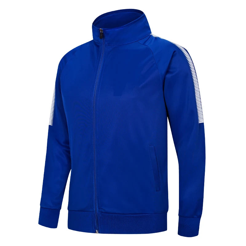 Side view of blue Men's Full Zip Mid Layer Training Top