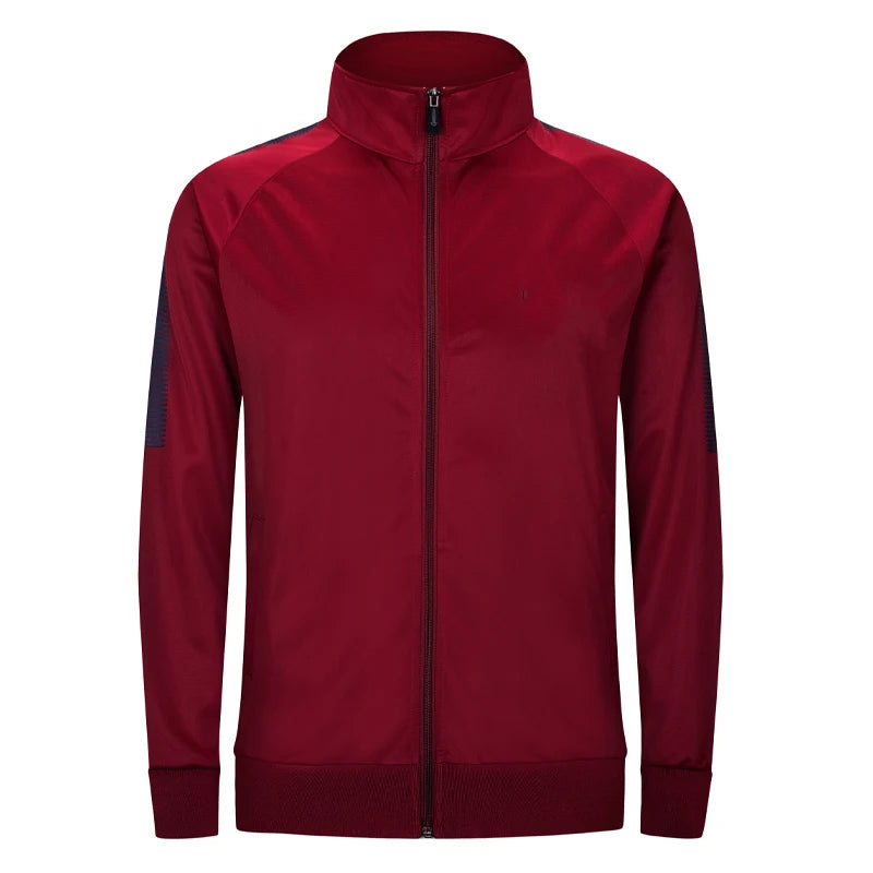 Red Front view of Men's Full Zip Mid Layer Training Top
