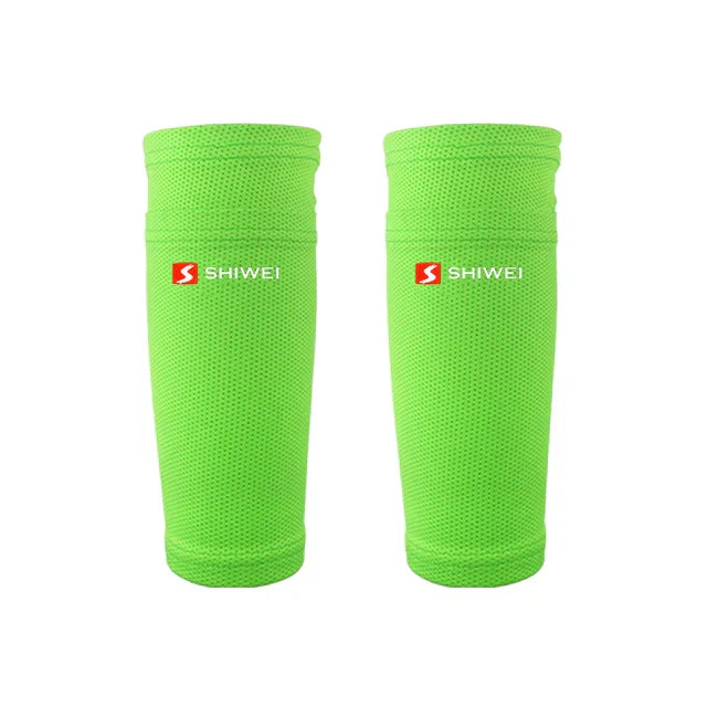 Green Sleeves for Football Shin Pads