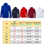 Size Guid of the Men's Full Zip Mid Layer Training Top