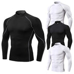 Black and white Long Sleeve Compression Shirts