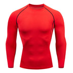 Red with Black Long Sleeve Compression Shirt