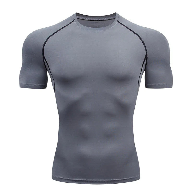 Gray Short Sleeve Compression Shirt
