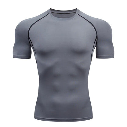 Gray Short Sleeve Compression Shirt