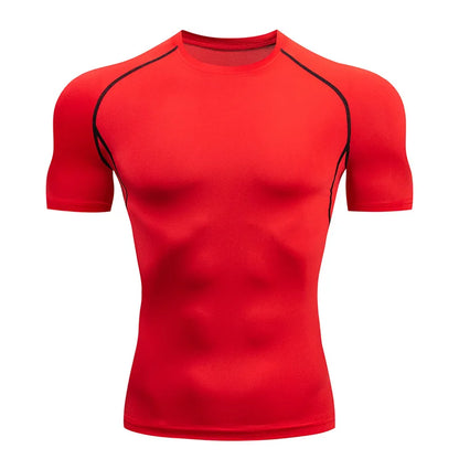 Red Short Sleeve Compression Shirt