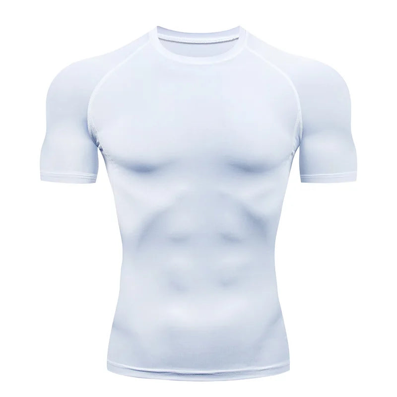 White Short Sleeve Compression Shirt