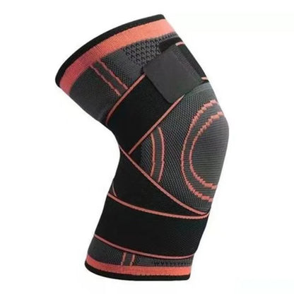 Strapped knee support designed for knee pain relief with padding and adjustable straps