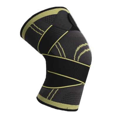 Strapped knee support designed for knee pain relief with padding and adjustable straps