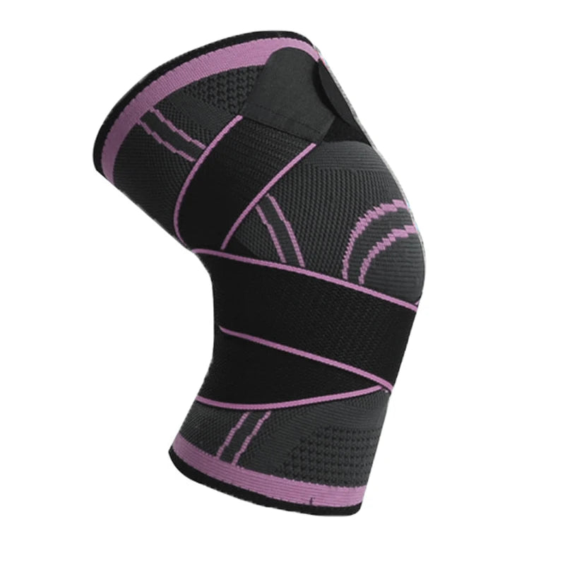 Strapped knee support designed for knee pain relief with padding and adjustable straps