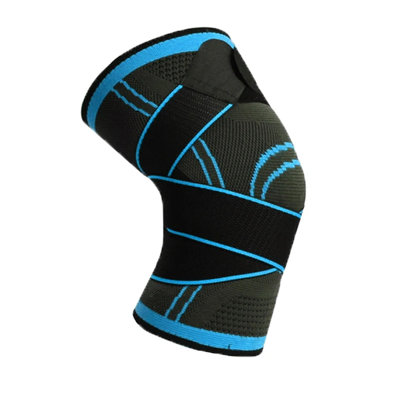 Strapped knee support designed for knee pain relief with padding and adjustable straps