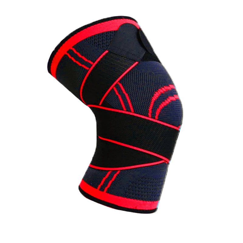Strapped knee support designed for knee pain relief with padding and adjustable straps