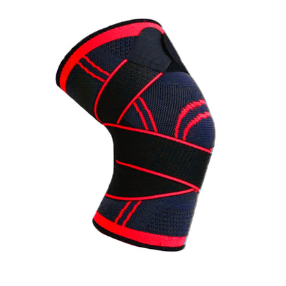 Strapped knee support designed for knee pain relief with padding and adjustable straps
